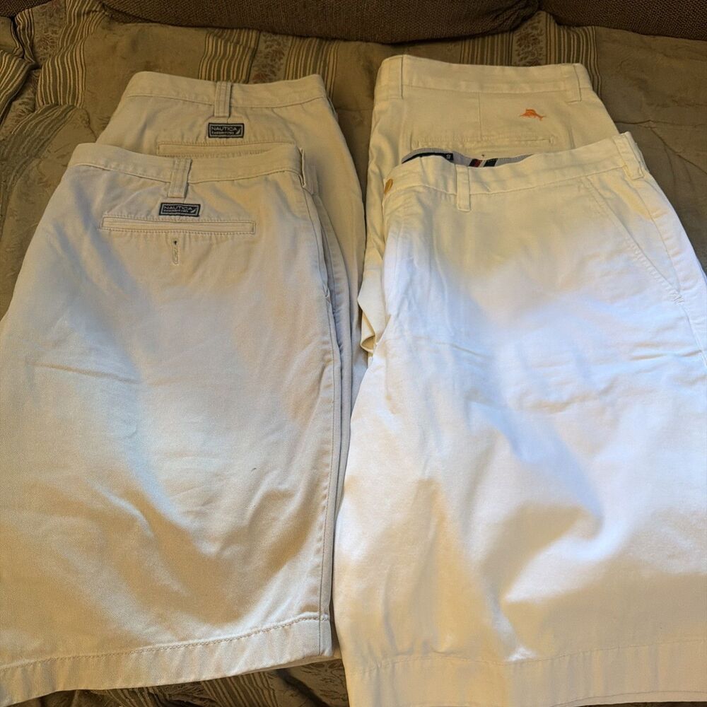 Lot Of 4 Mens Khaki Shorts Nautica Tommy Hilfiger Tommy Bahama Size 40 W